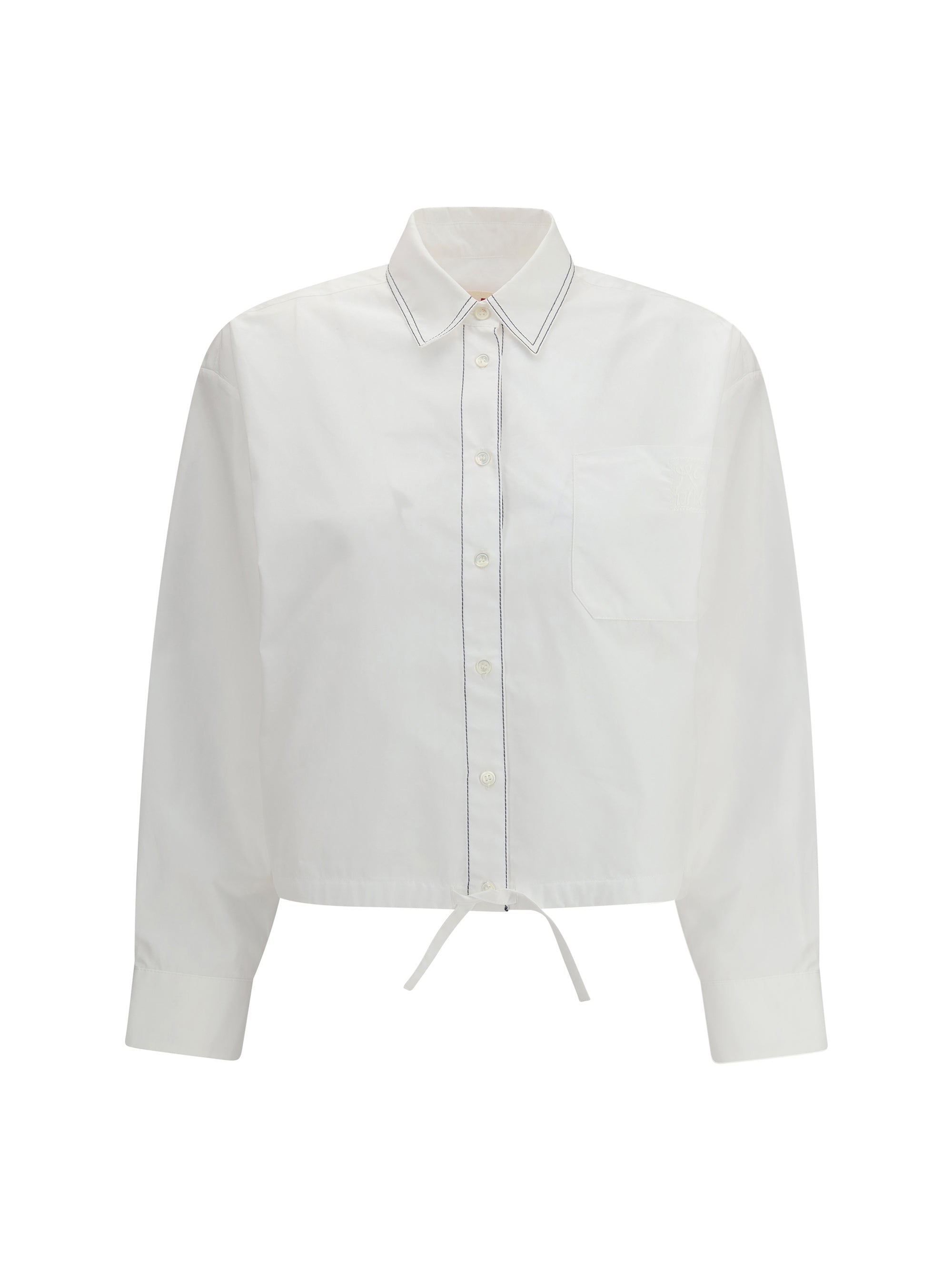 Marni Cropped Cotton Shirt — White