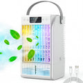 6.7" Desk Fan with RGB Light, Misting Humidifier, 4-Speed Fan, 0.4 gal White