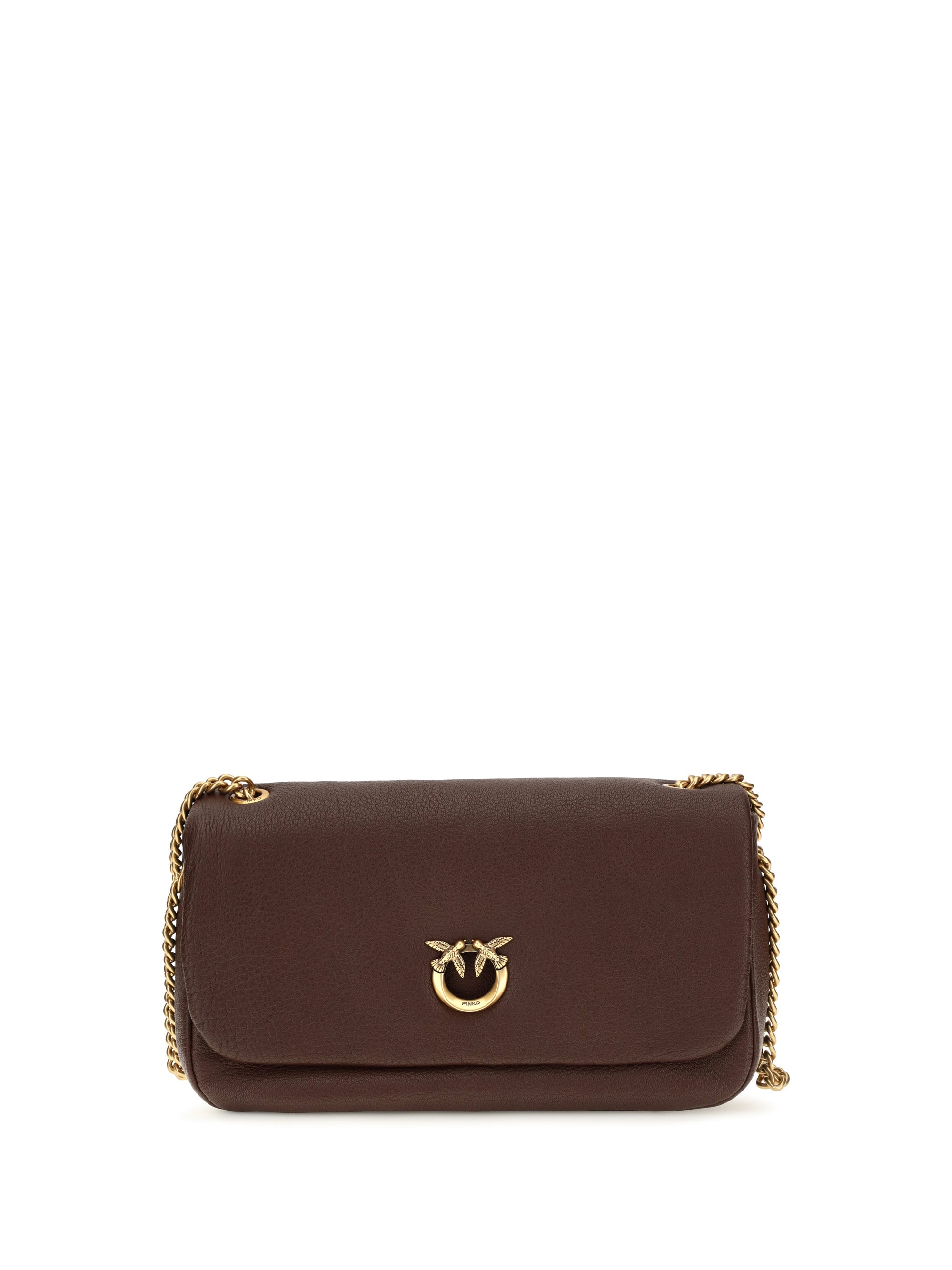 Pinko Leather Shoulder Bag — Brown