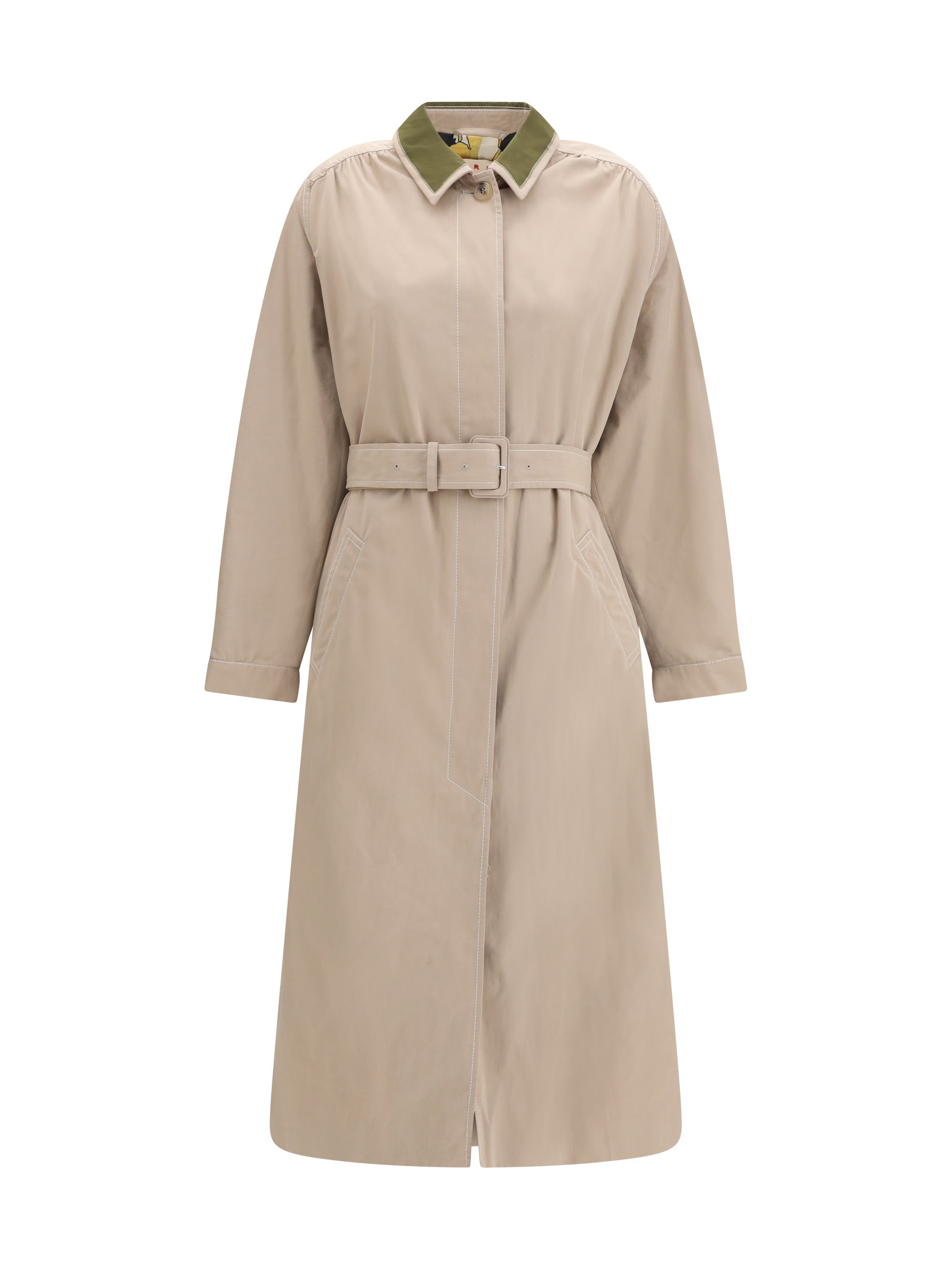 Marni Gabardine Trench Coat — Beige