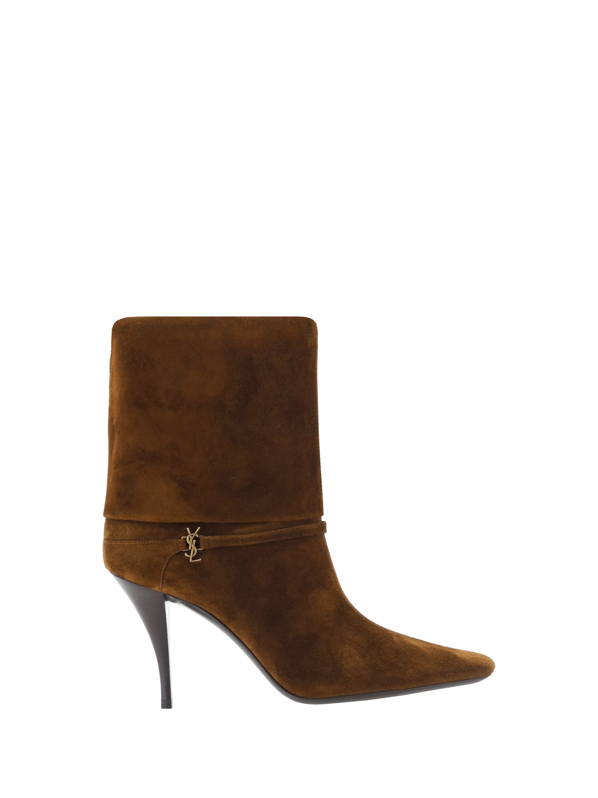 Saint Laurent Vicky Ankle Boot — Brown