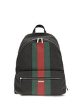Gucci Web-Striped Fabric Backpack — Black