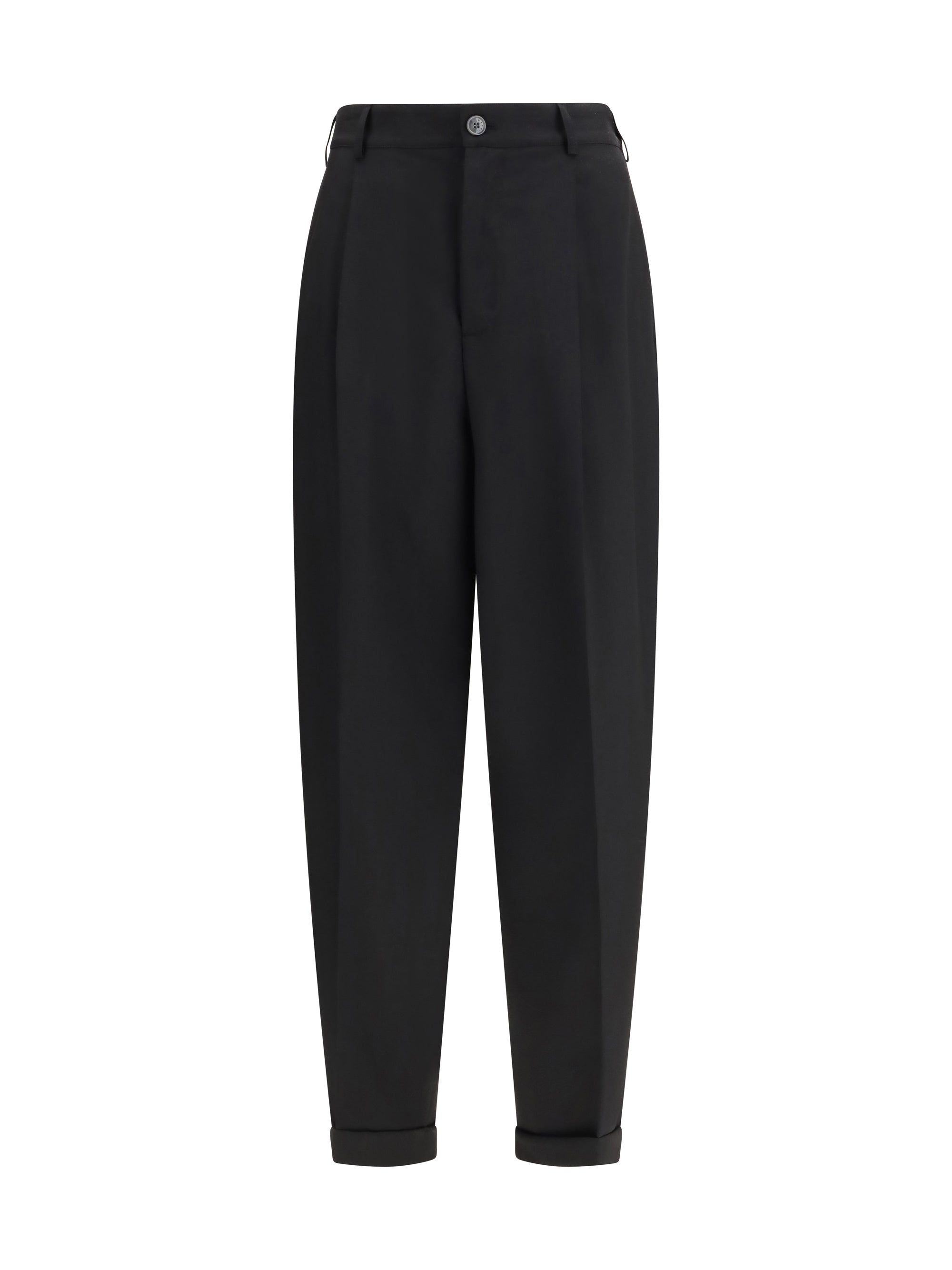 Marni Pleated Elasticated-Waist Trousers — Black