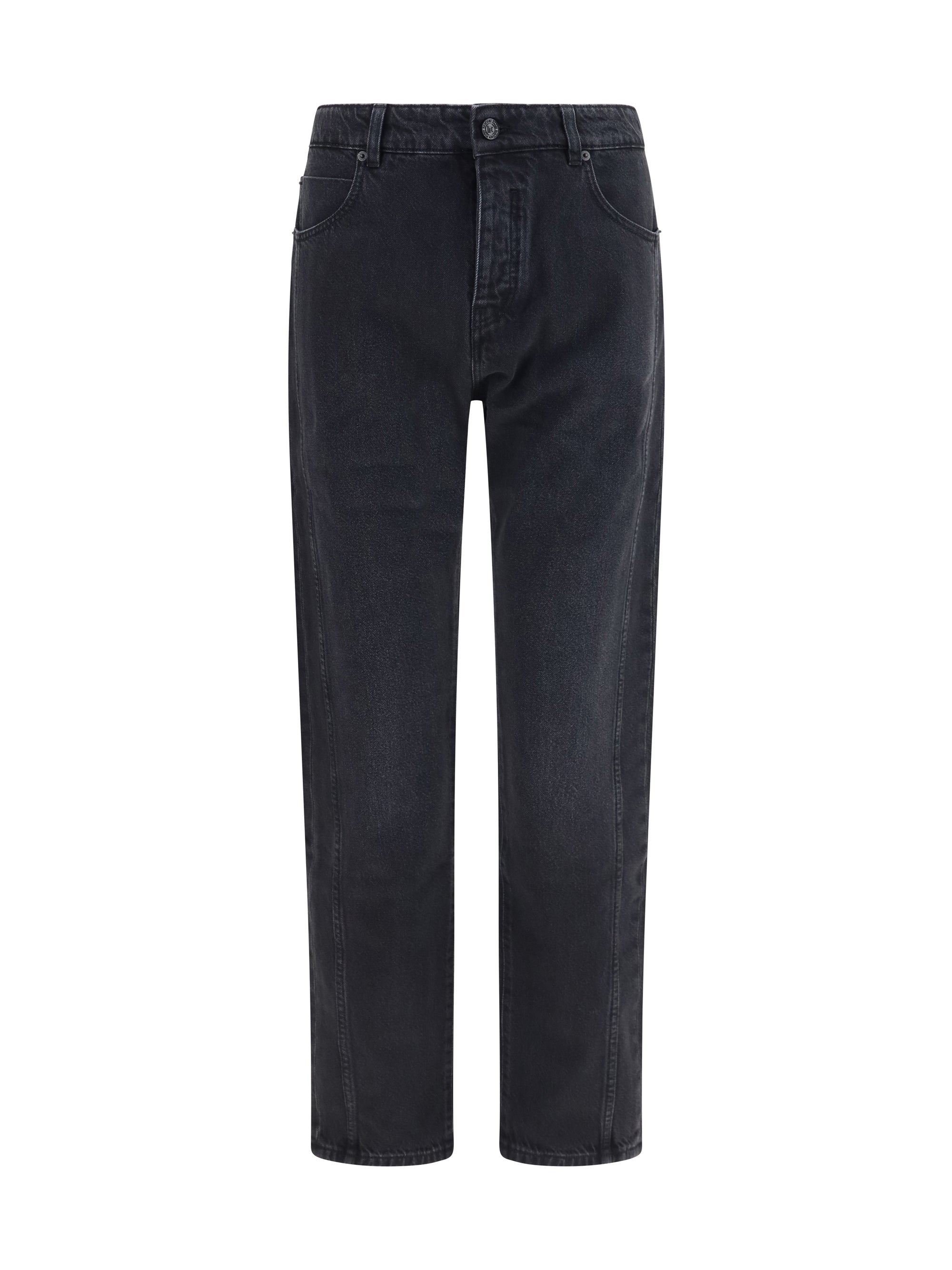 Balmain Straight-Leg Denim Jeans — Black