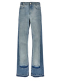 Stella Mccartney Two-Tone Layered Denim Jeans — Blue