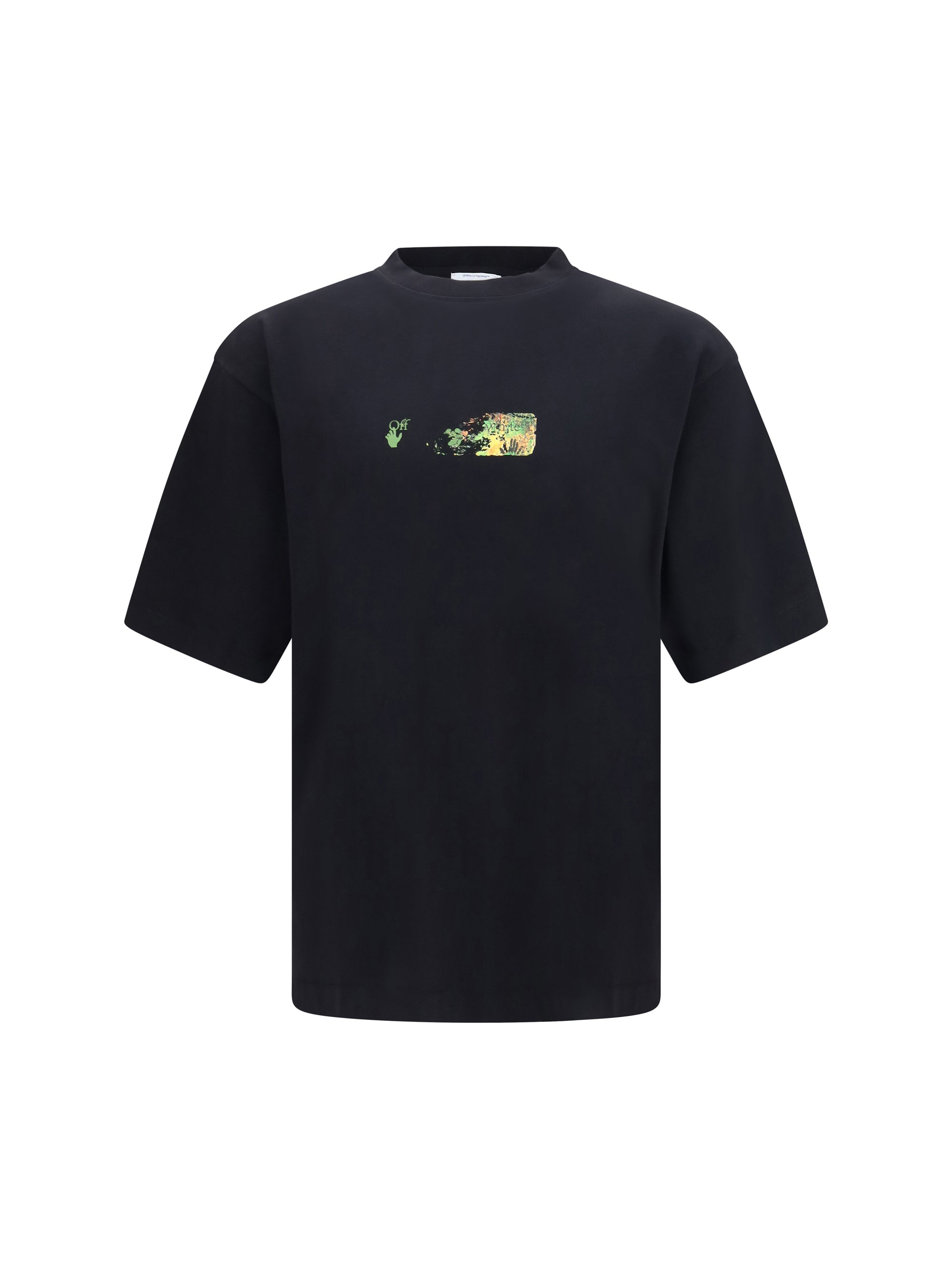 Off-White Spray-Effect Logo Graphic T-Shirt — Black