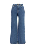 Balmain Straight Wide-Leg Jeans — Blue