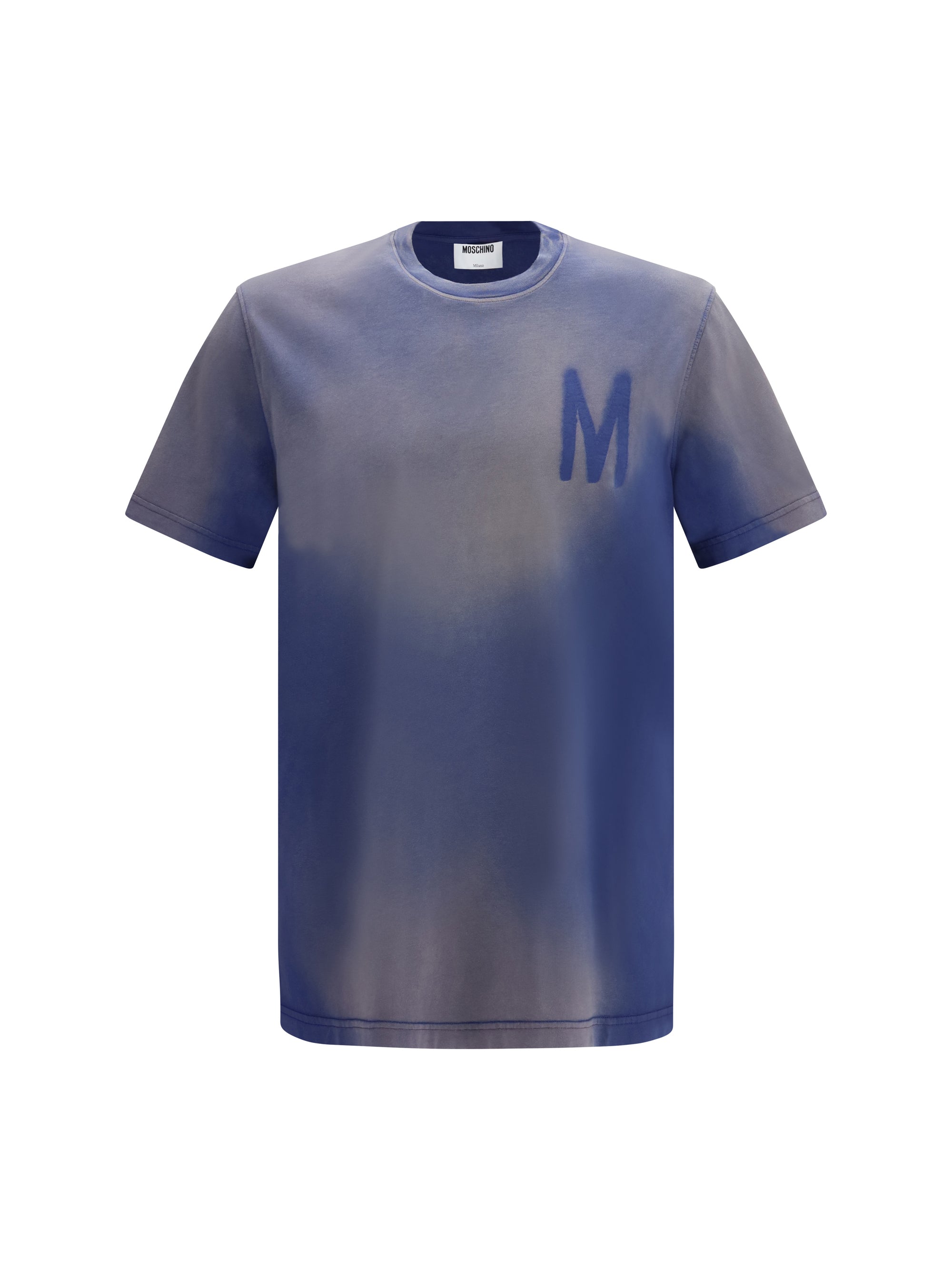 Moschino Logo-Print Gradient Jersey T-Shirt — Blue
