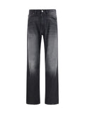 MM6 Maison Margiela Faded Straight-Leg Cotton Jeans — Black