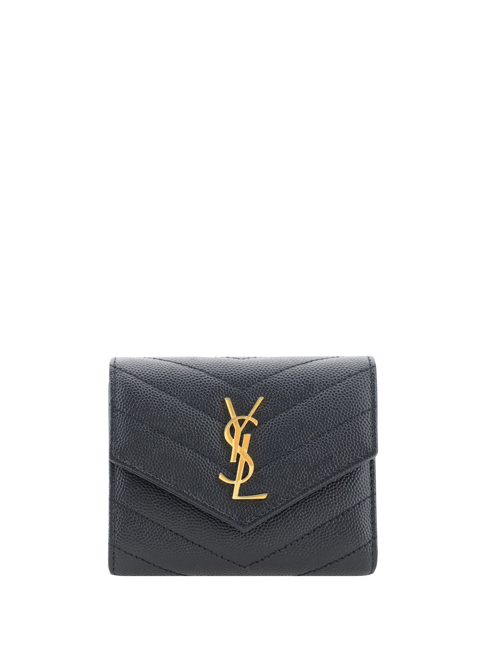 Saint Laurent Cassandre Wallet — Black