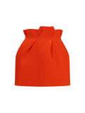 Magda Butrym Silk Ruffled Waist Skirt — Red
