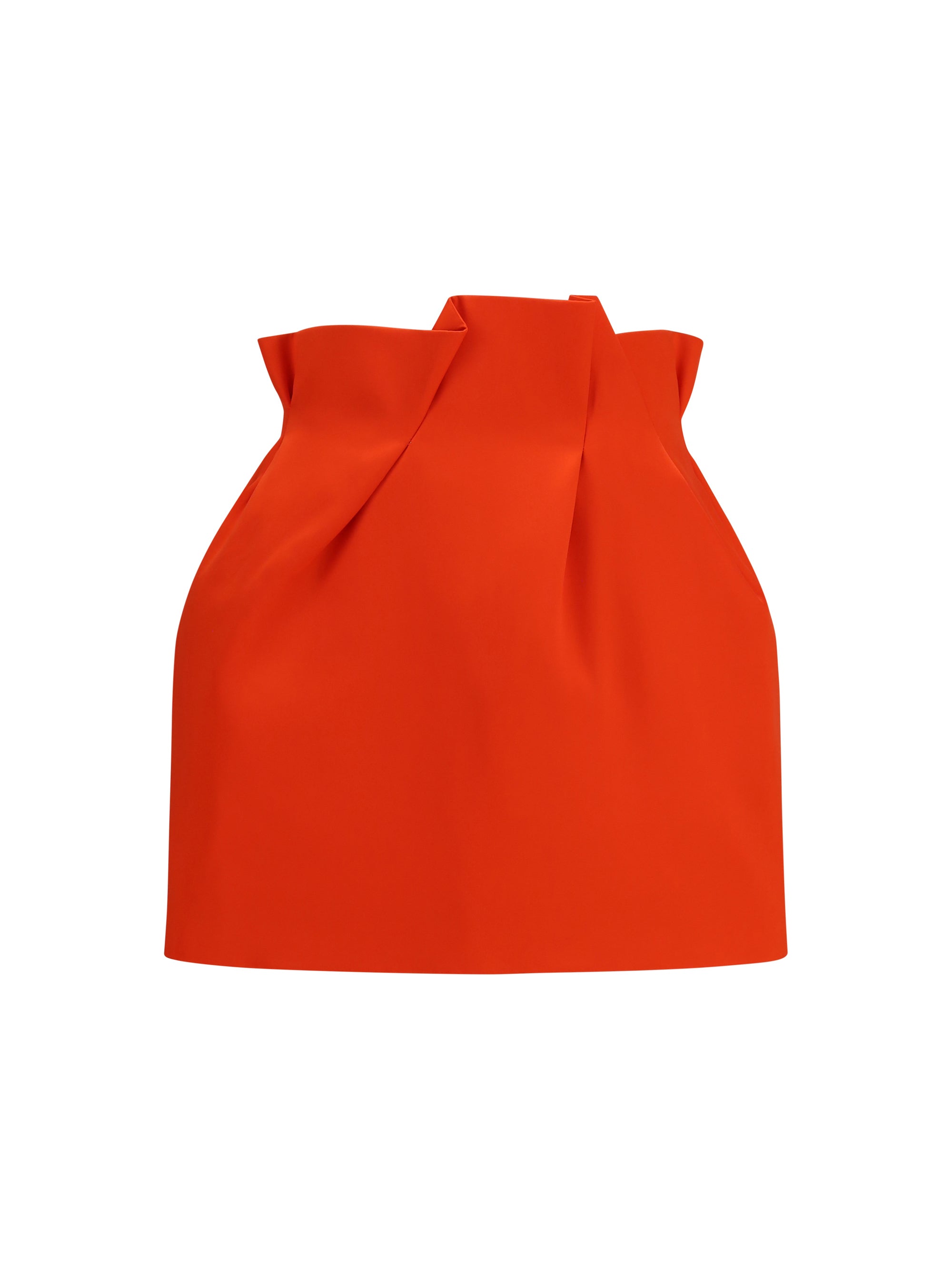 Magda Butrym Silk Ruffled Waist Skirt — Red