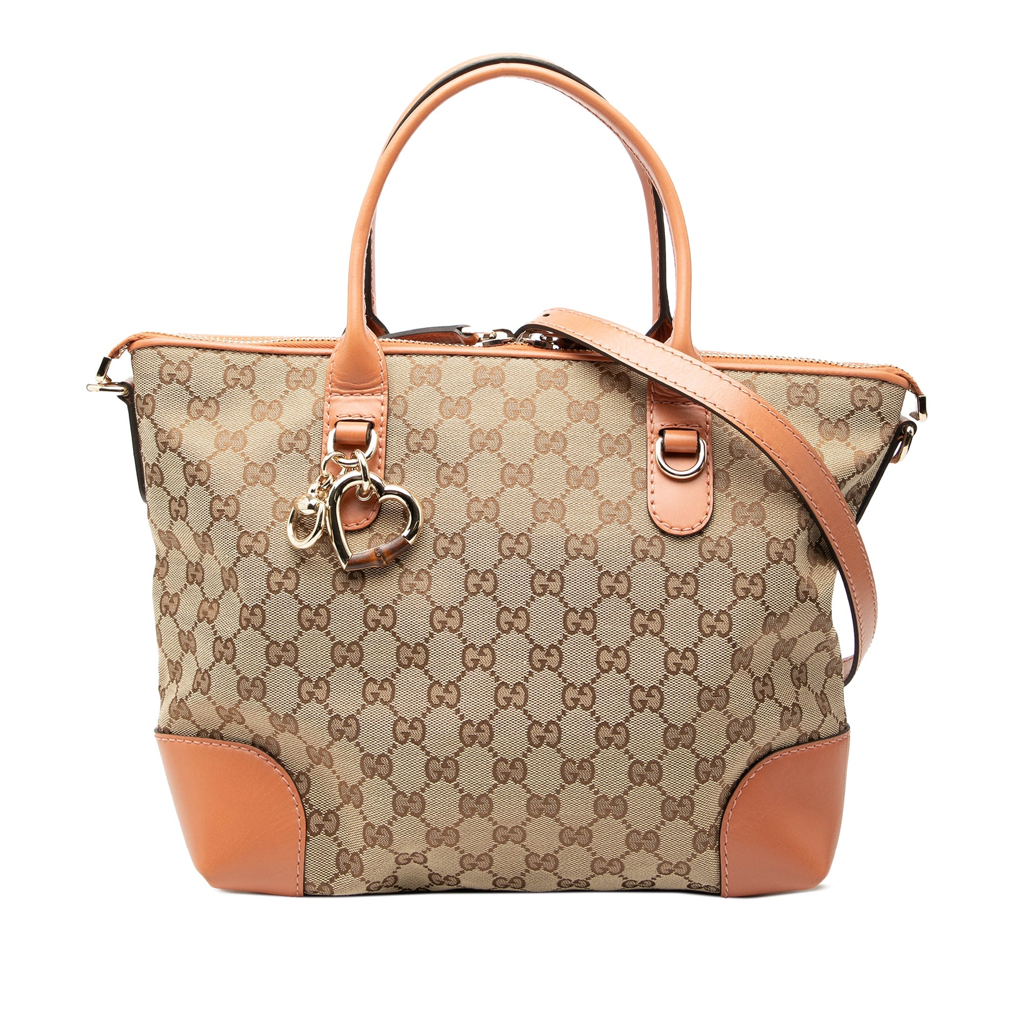 GG Canvas Heart Bit Satchel