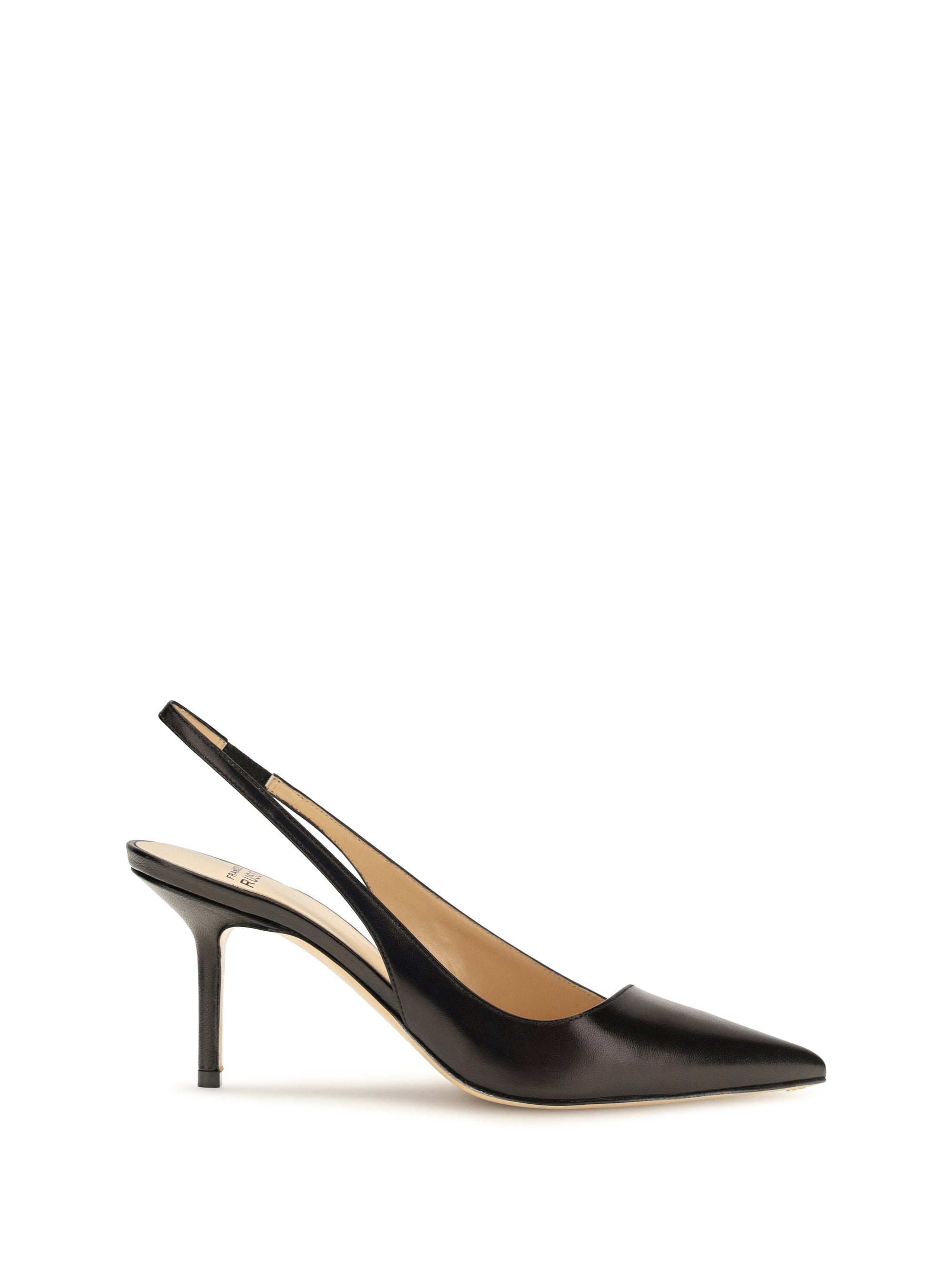 Francesco Russo Asymmetric Pointed-Toe Slingback Heel — Black