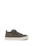Brunello Cucinelli Cotton Knit and Suede Sneaker — Brown