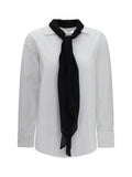 Sacai Cotton Poplin Scarf Shirt — White