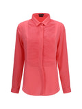 Tom Ford Pleated Bib Silk Shirt — Pink