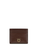 Pinko Shiny Leather Card Case — Burgundy