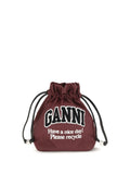 Ganni Nylon Pouch Clutch — Burgundy
