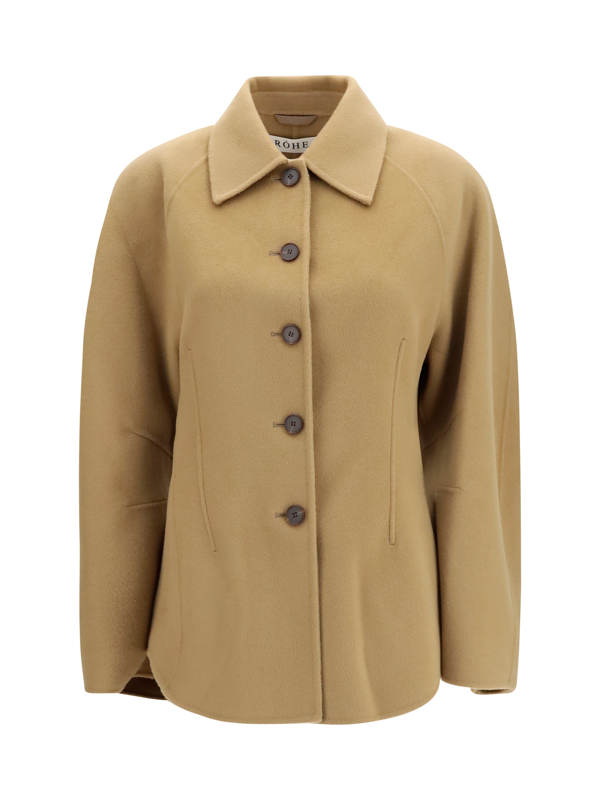 Rohe Sculptural Oversized-Sleeve Jacket — Camel
