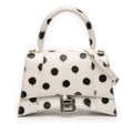 Small Smooth Calfskin Sprayed Polka Dot Hourglass Satchel