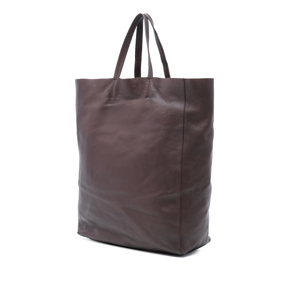 Leather Vertical Cabas Tote