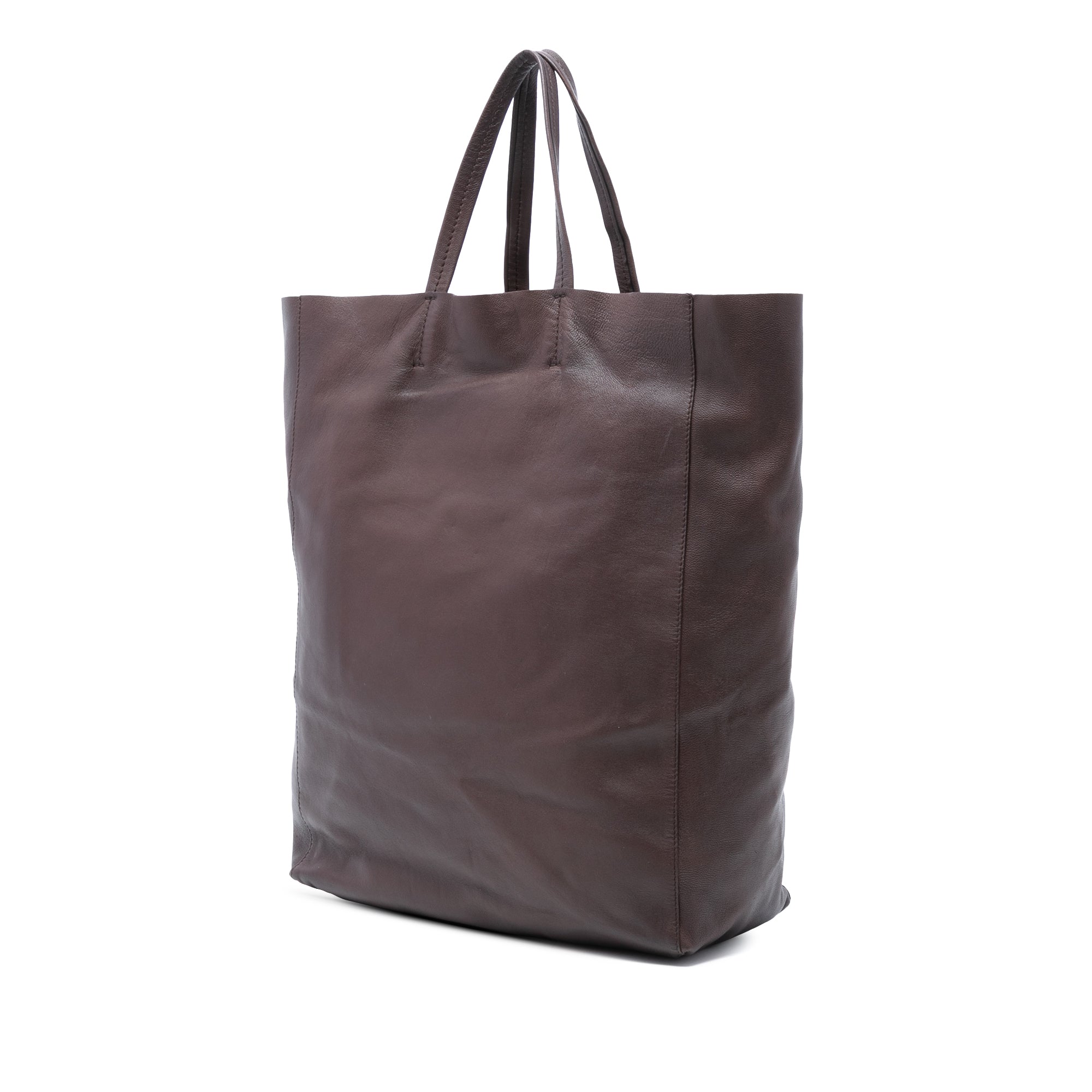 Leather Vertical Cabas Tote