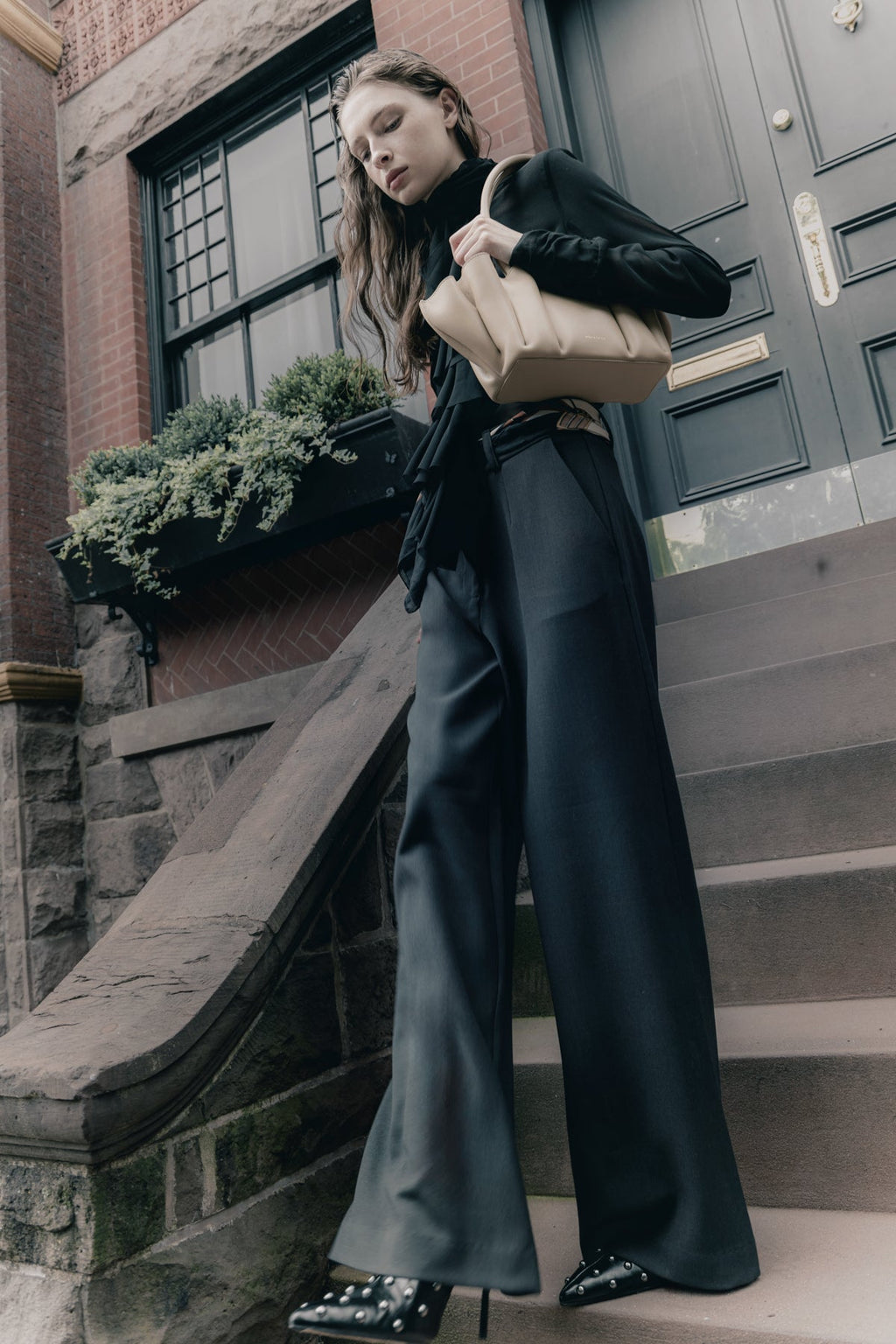Pantalones Adela gris marengo