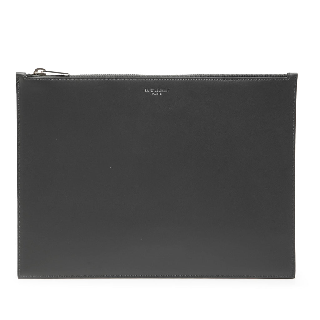 Leather Zip Clutch