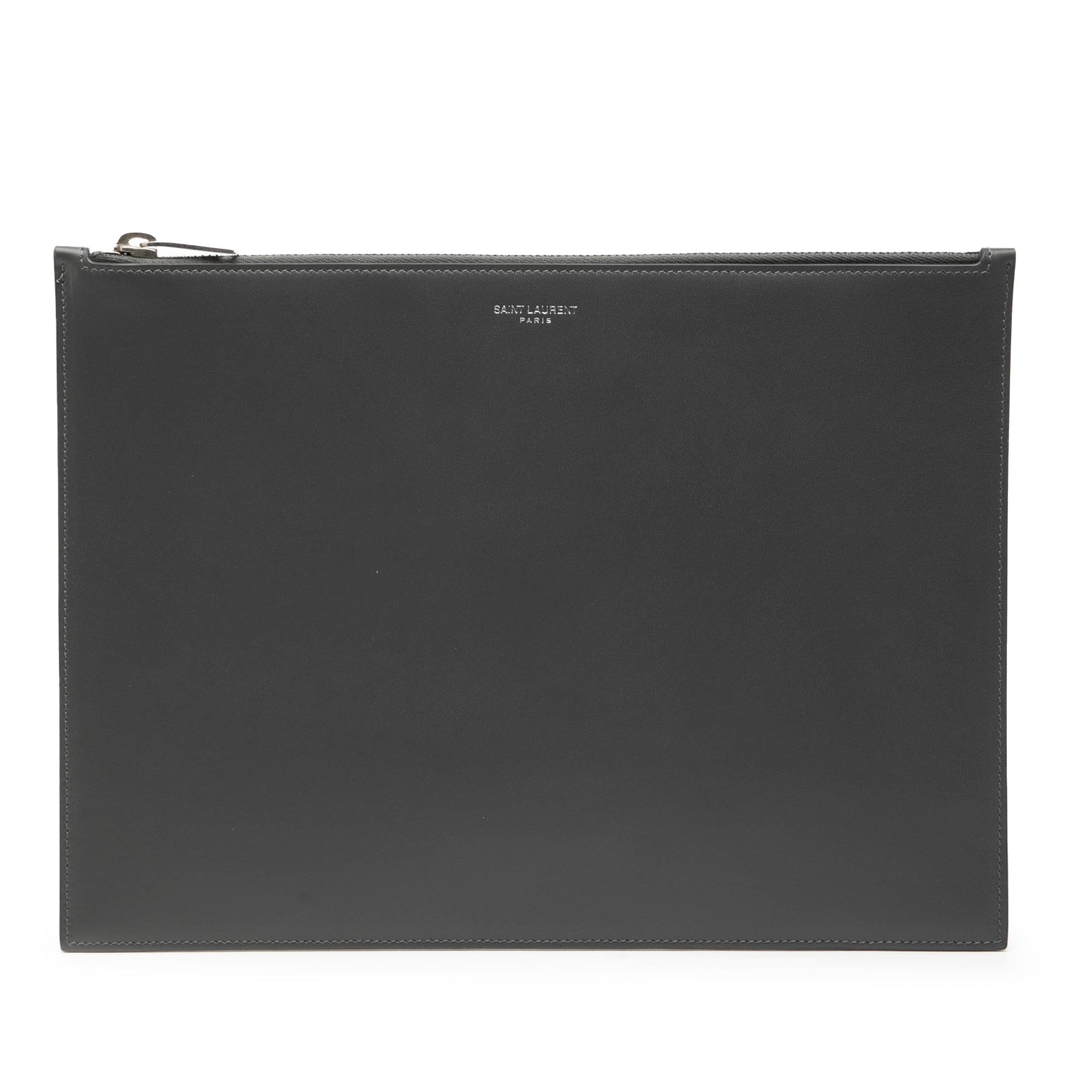 Leather Zip Clutch