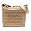 CC Chocolate Bar Metallic Lambskin Shoulder Bag