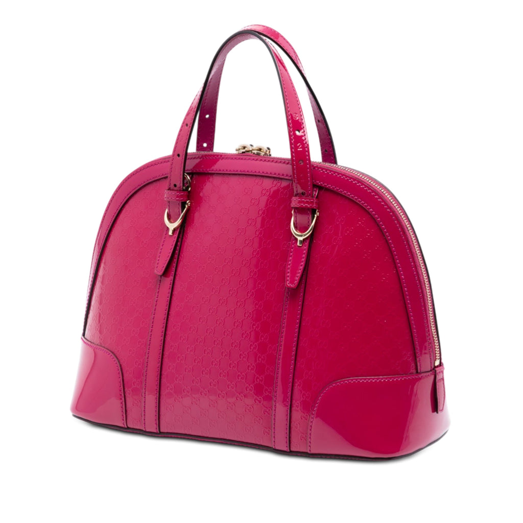 Small Microguccissima Patent Nice Dome Satchel