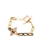 Gold Plated Strass Flower Power Bracelet
