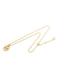 Gold Plated Strass CD Logo Oval Pendant Necklace