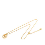 Gold Plated Strass CD Logo Oval Pendant Necklace