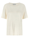 Stella Mccartney Beaded Logo Embroidery T-Shirt — Cream