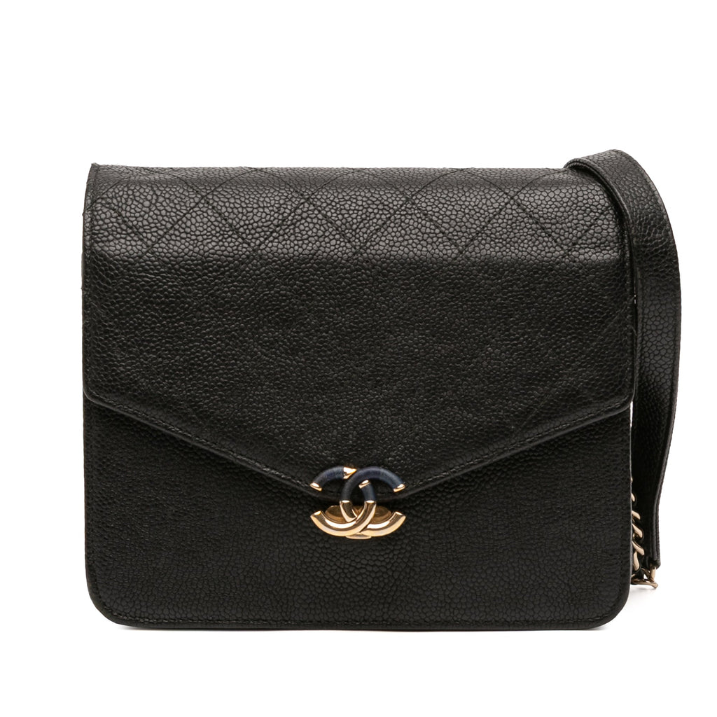 Paris Cuba Square Quilted Caviar Thread Around Wallet On Chain