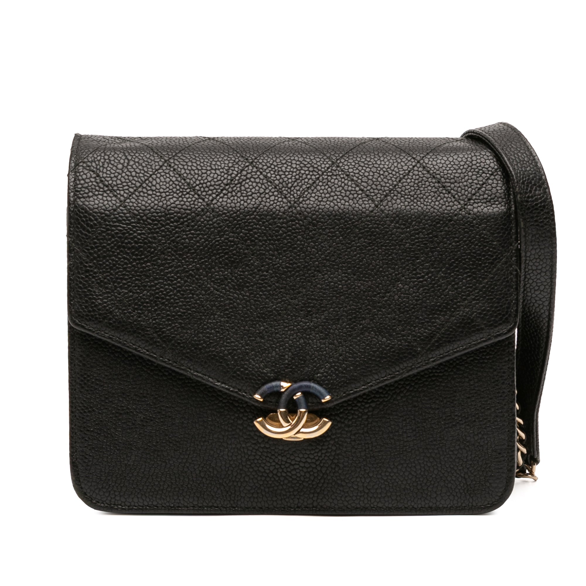 Paris Cuba Square Quilted Caviar Thread Around Wallet On Chain