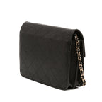 Paris Cuba Square Quilted Caviar Thread Around Wallet On Chain