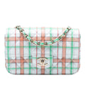 Mini Rectangular Classic Plaid Printed Calfskin Single Flap