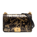Medium Croc Embossed Leather Graffiti Cocodile Boy Flap