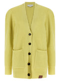 Stella Mccartney Ribbed Wool Cardigan — Yellow