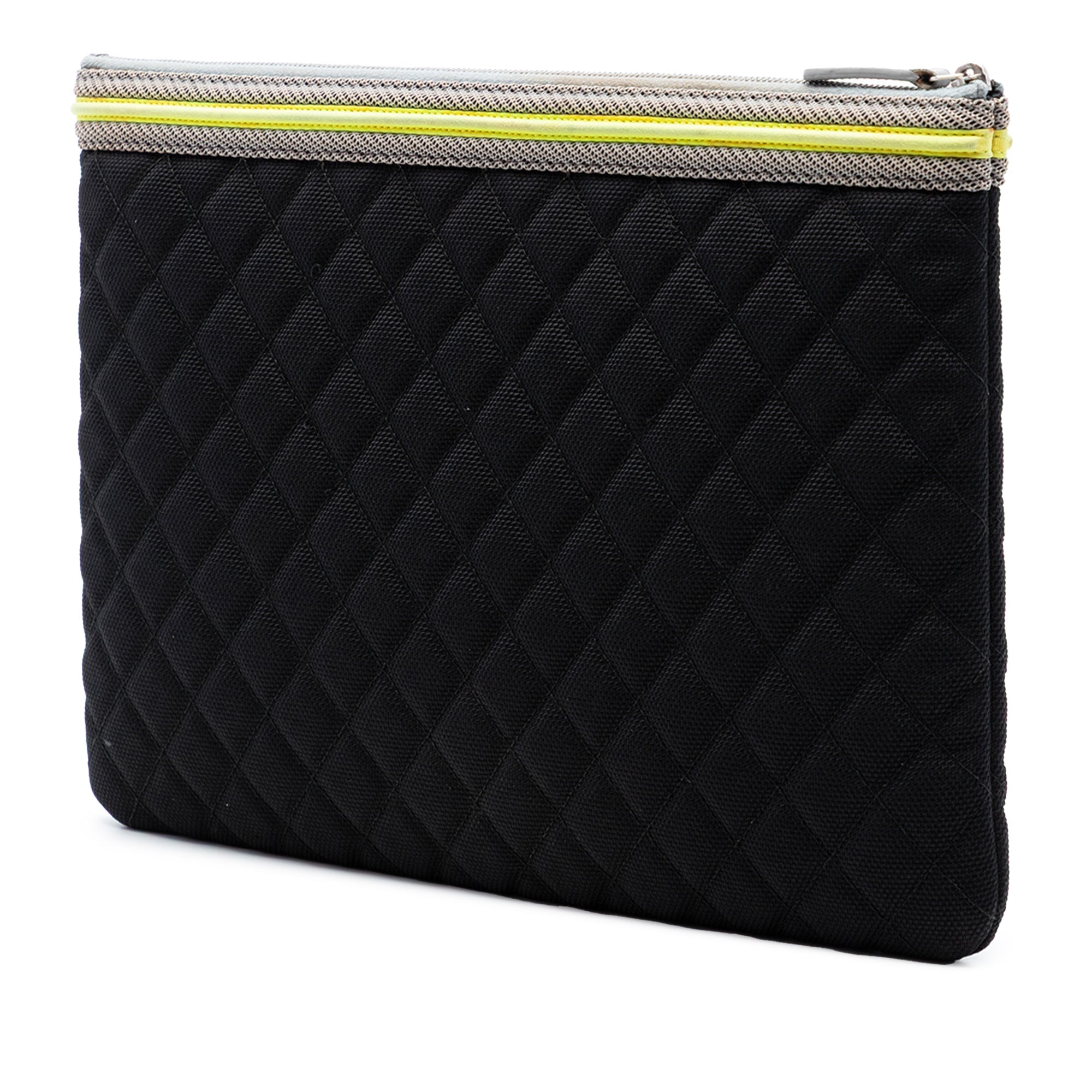 Large Quilted Nylon Fluo Boy O Case Clutch
