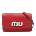 Goatskin Madras Miu Logo Crossbody