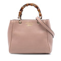 Mini Calfskin Bamboo Shopper Satchel