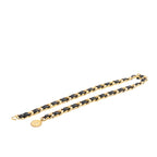 CC Gold Plated Leather Woven Medallion Chain Belt