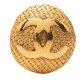 CC Gold Plated Woven Round Brooch
