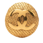 CC Gold Plated Woven Round Brooch