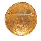 CC Gold Plated Woven Round Brooch