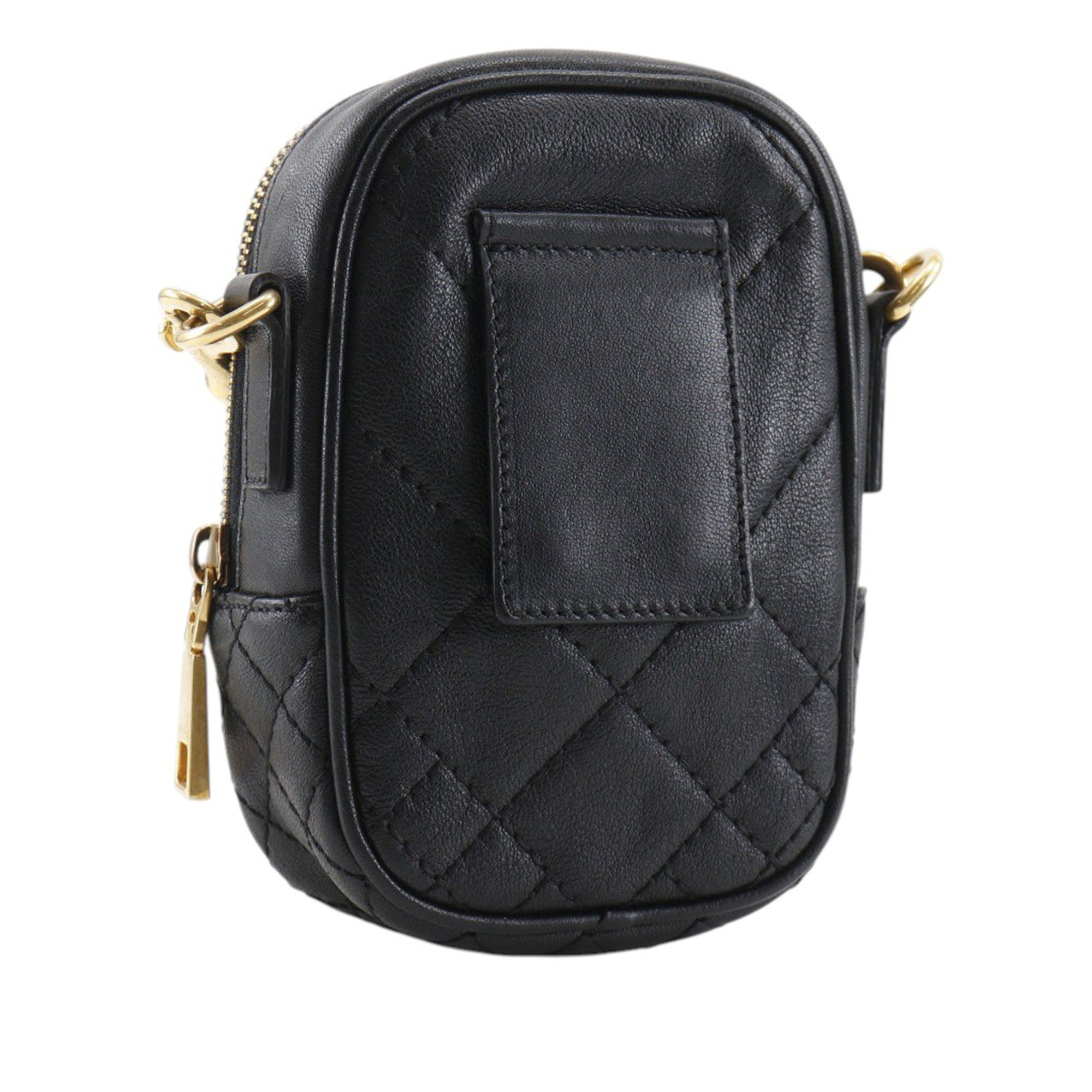 Quilted Leather Medusa Belt Pouch Crossbody